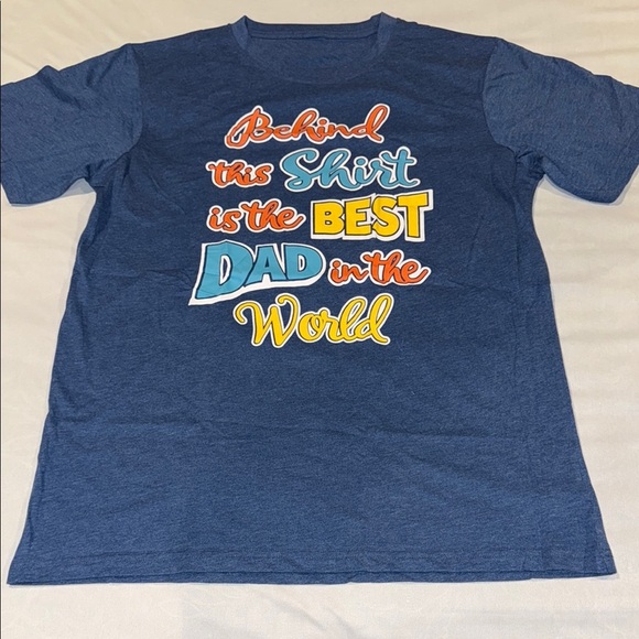 Short Sleeve Father's Day Tee Shirt Blue Men's Colourful Dad Gift Present - Picture 1 of 6